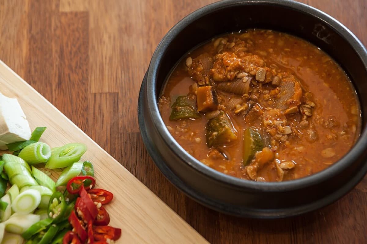 된장찌개 완성 사진